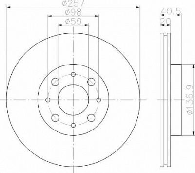 HELLA PAGID 8dd355103871 -  Тормозной диск